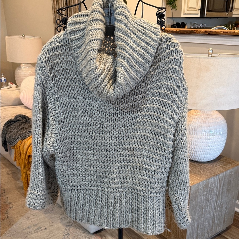 Lush Soft Gray Cowl Neck Sweater